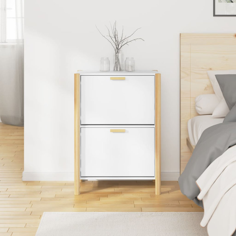 12 Pair Shoe Storage Cabinet, White