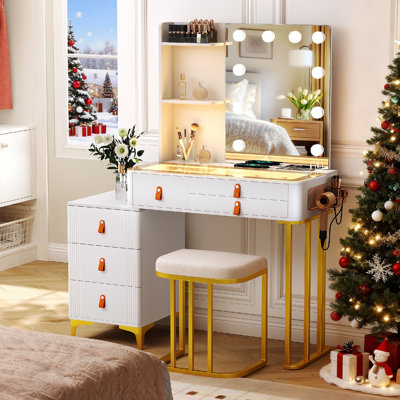 Makeup Vanity with 3 Lighting Colors