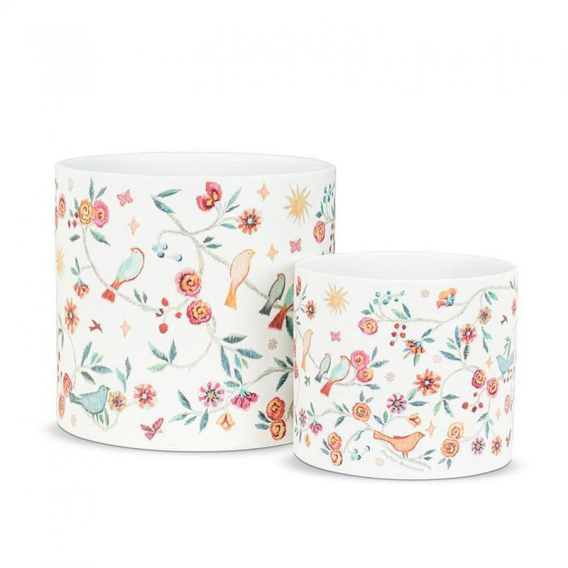 Bopha Ceramic Cachepot, 6" H x 6.5" W x 6.5" D