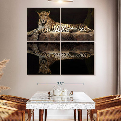 Brampt Leopard Water Reflection