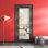 Portes coulissantes intérieures à panneau standard pré-finies avec dalle de porte standard noire 1 Lite (sans poignée ni cadre) 30 po x 80 po
