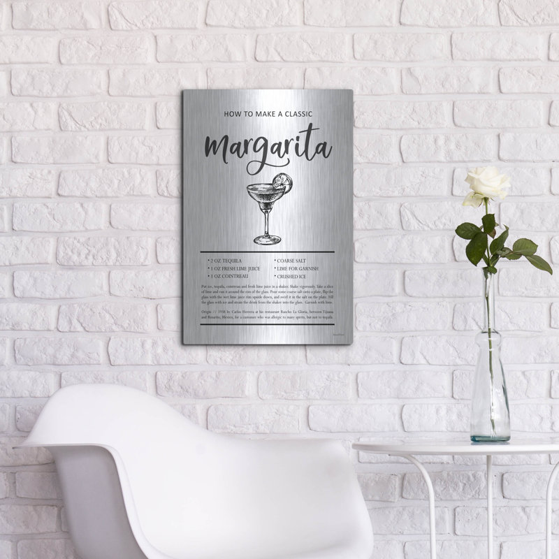  'Margarita' by Lettered & Lined Metal Wall Art, 16" x 24", 24" H x 16" W