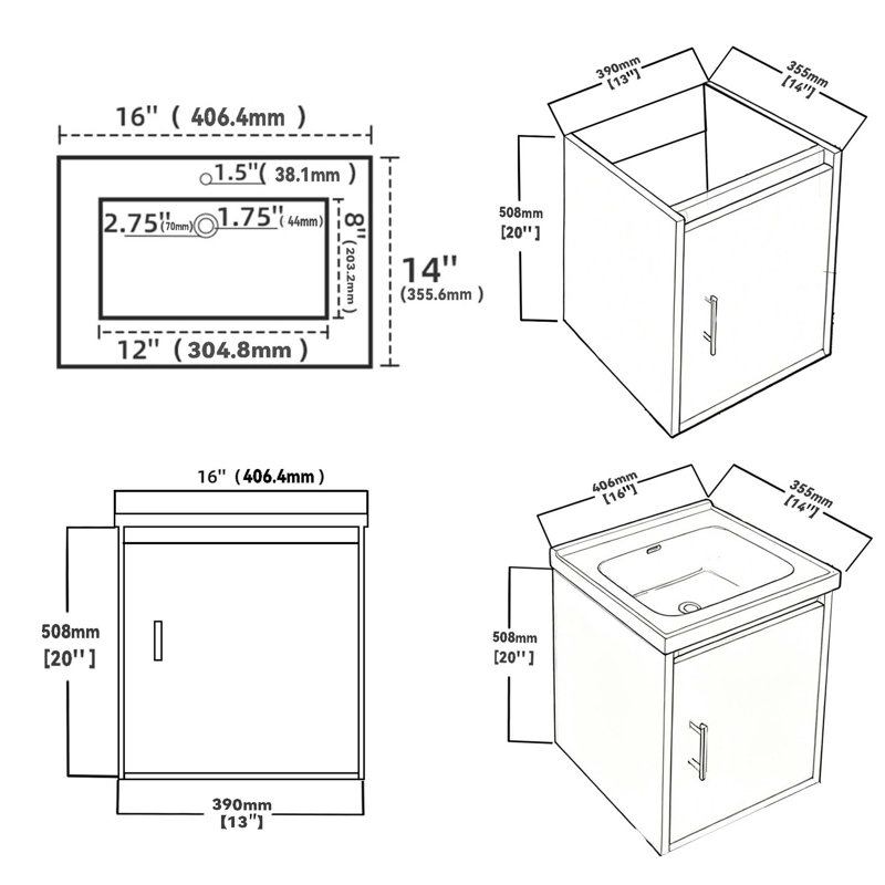 Space-Saving Floating Bathroom Vanity with Ceramic Sink & Soft-Close Doors