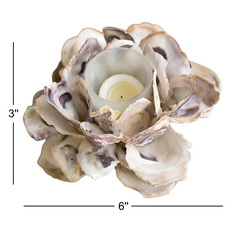 Porte-bougie fleur d'huître fabriqué à la main 3,25 po de hauteur