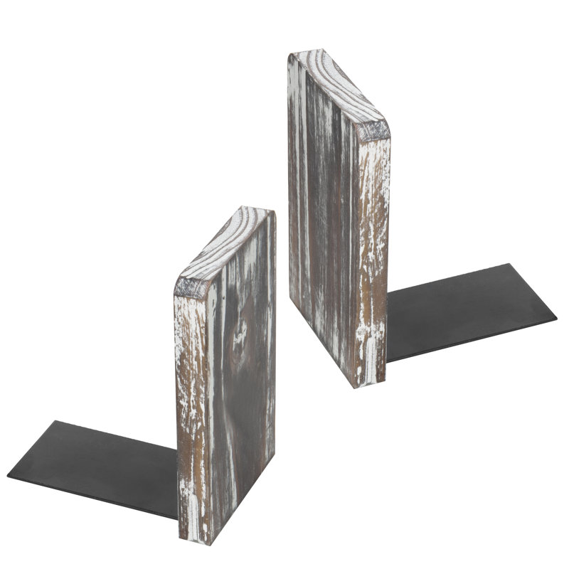 Wood Non-Skid Bookends, Brown