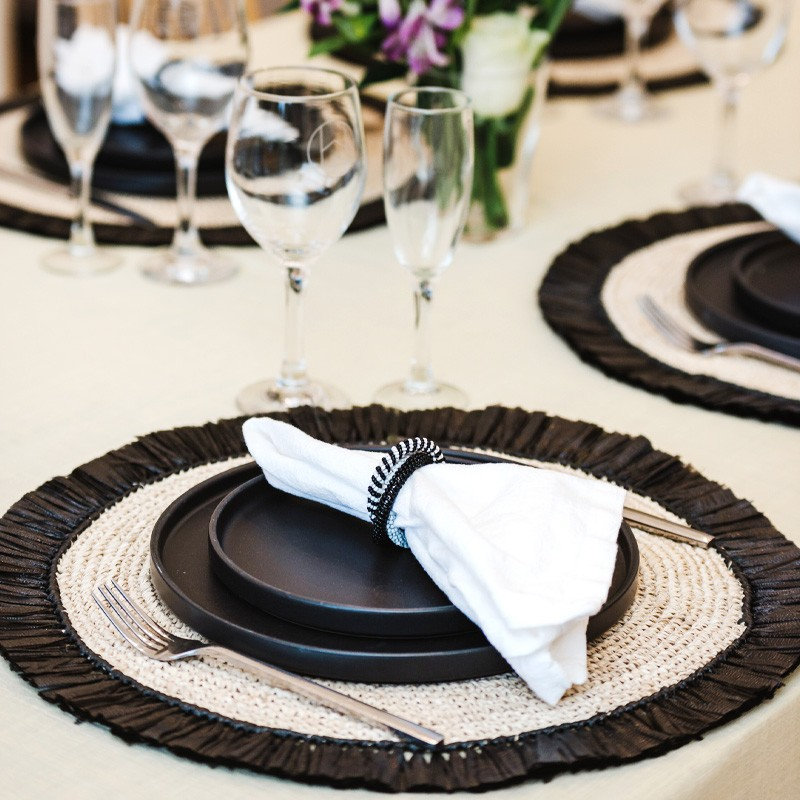 Beaded Napkin Rings - Navy & White, Navy/White