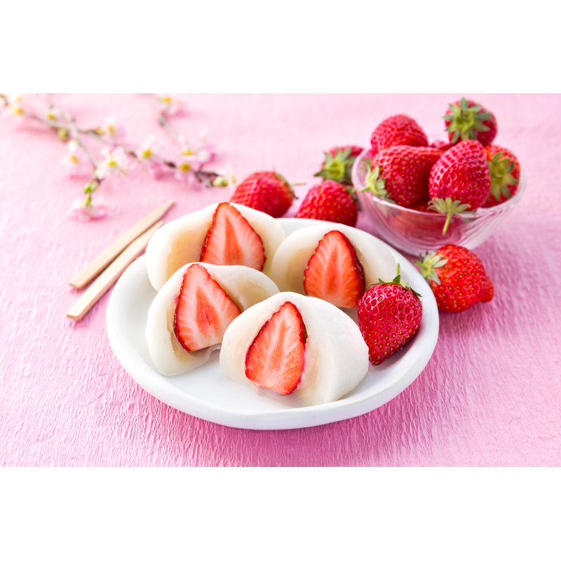 Strawberry Daifuku - Wrapped Canvas Print, 30cm H x 46cm W x 3.8cm D