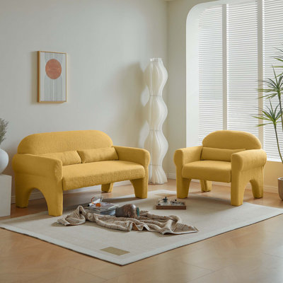 Ensemble de canapé deux pièces avec causeuse Boucle moderne et fauteuil d'appoint pour le confort et le style.