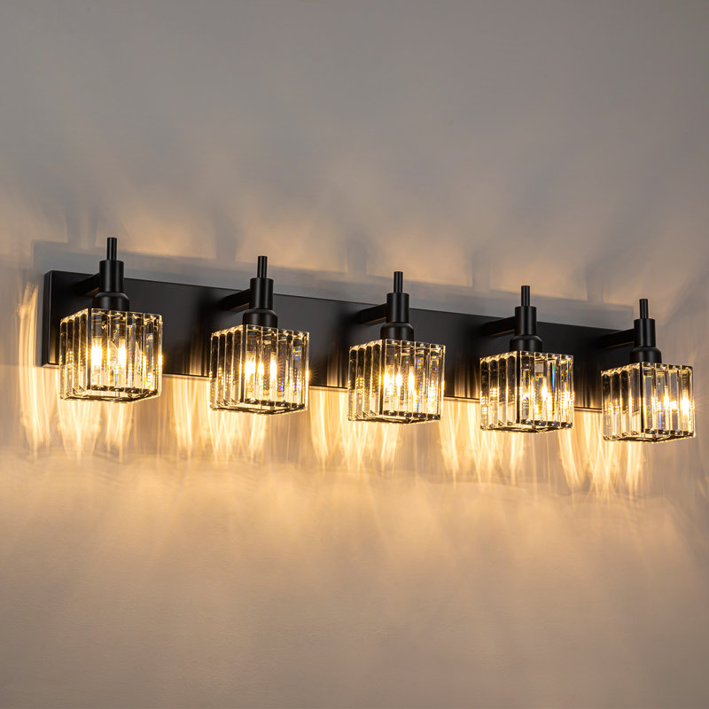 Dimmable Vanity Light, 5 Lights, Black