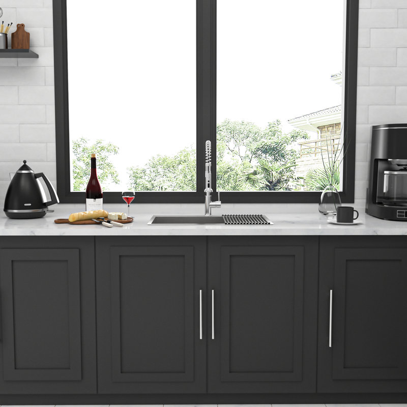 18 Gauge Stainless Steel 33" Drop In Single Bowl Topmount Kitchen Sink, T-304 Construction, 22-Inch Wide, 9-Inch Product Height, X-Shaped Drainage System, Full Coating To Condensation, Comes With