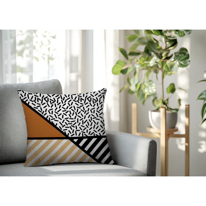 Coussin décoratif intérieur / extérieur Shapira, Carré 16 po, Orange