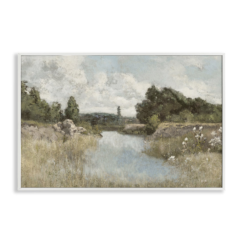 Dawn At The Shore Framed Giclee, design by Christy McKee, 16" H x 24" W, Coastal White Giclee Framed