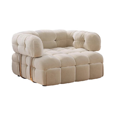 Off-White Polyester Convertible Sofa Bed cushion couch
