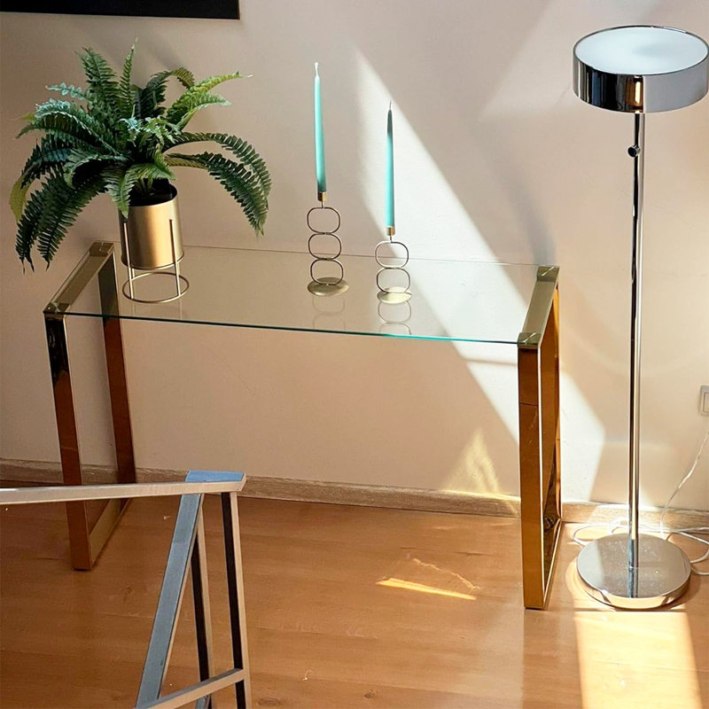 Torkil Gold Table Medium, Gold, 30" H x 36" W x 8" D