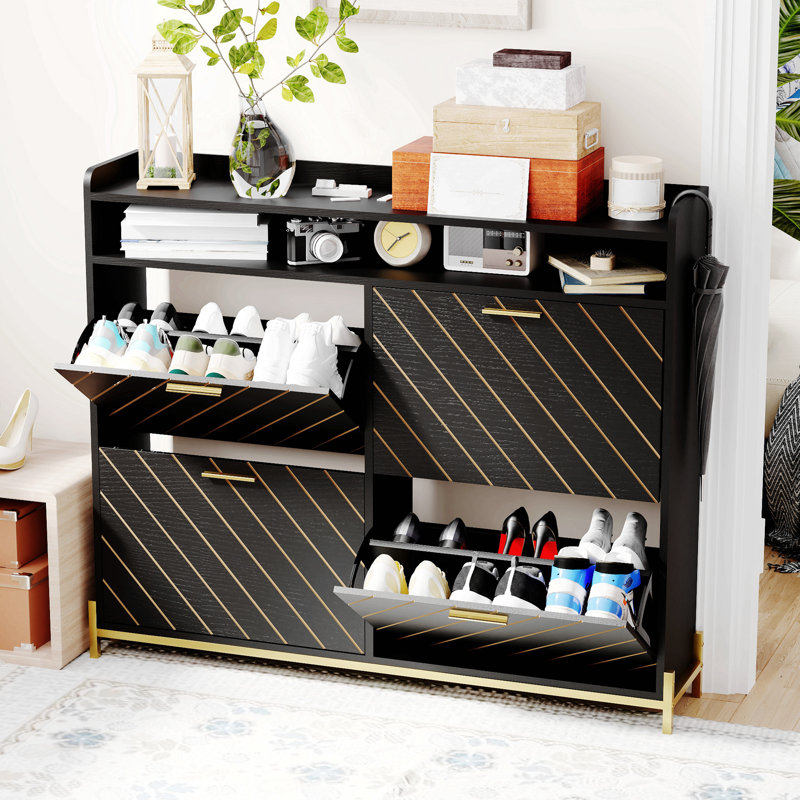Shoe Cabinet/Shoe Rack Cabinet/Shoe Rack Organizer Cabinet, Black