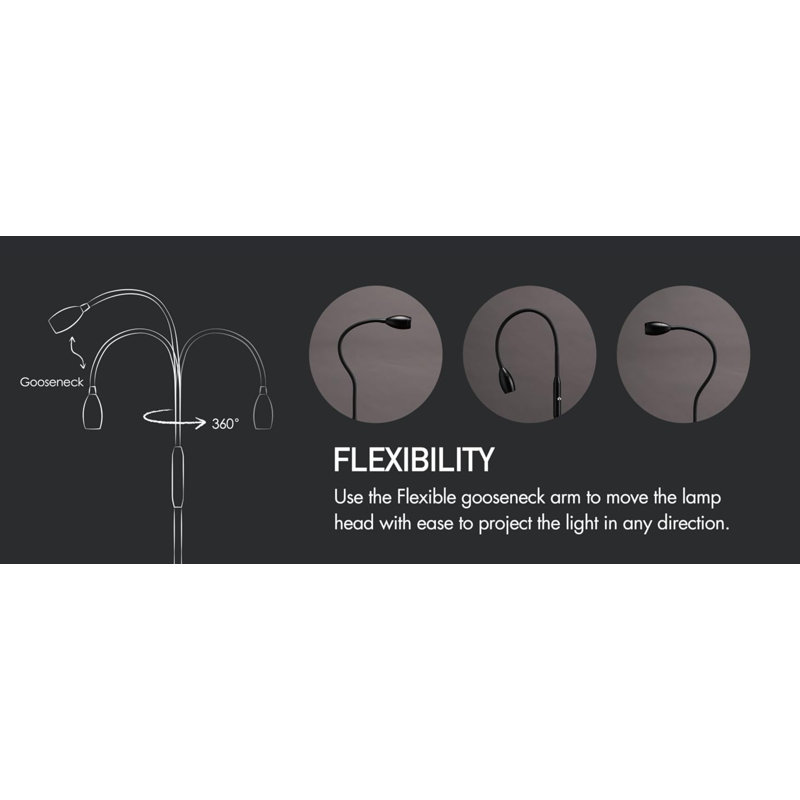 Zerline Adjustable Metal Lamp, Black