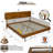 Frida Queen Solid Wood Platform Bed Frame with Tall Headboard, Caramel - 800lbs Easy Assembly-908274703-908274702