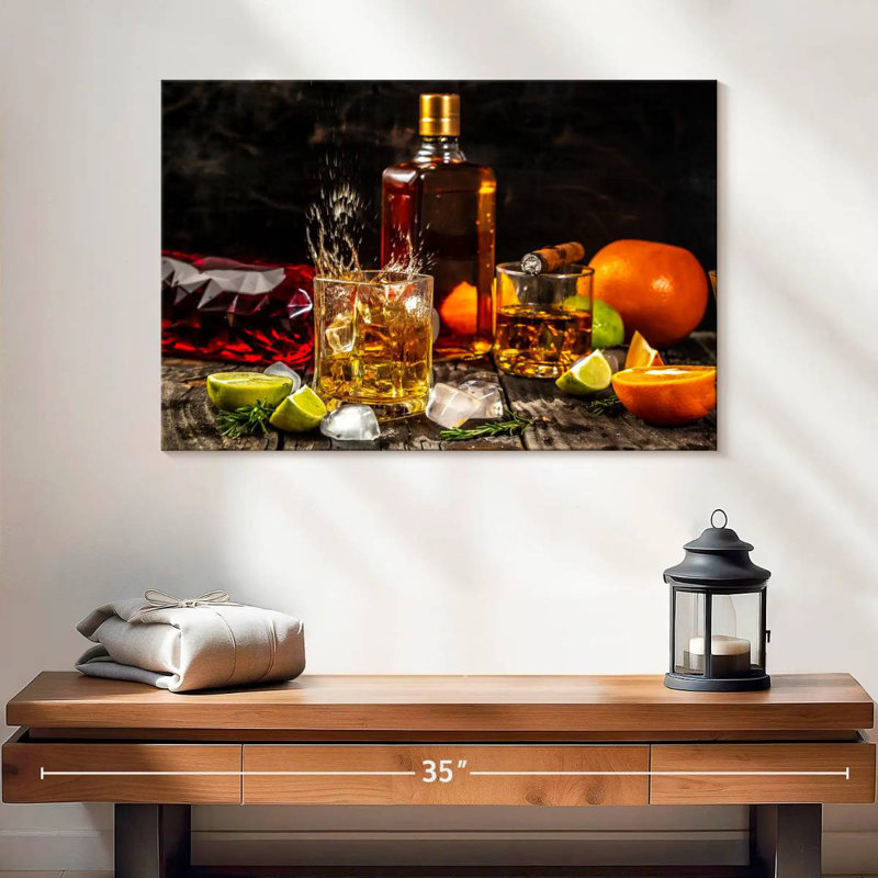 Yarlin, agrume, whisky et cigare, H 16 po x l 24 po