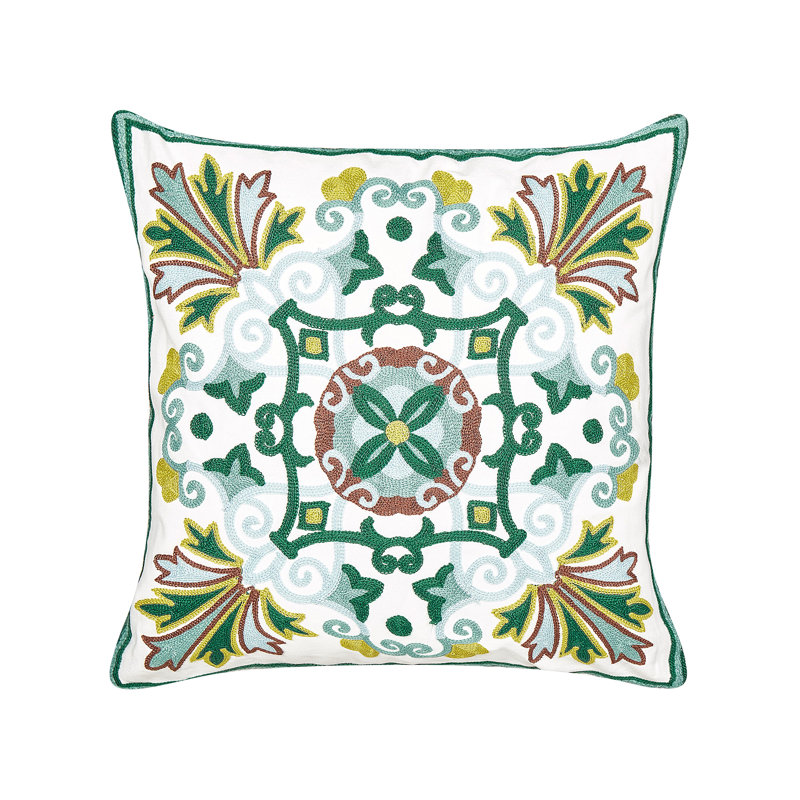 Diego Geometric Green Square Cushion