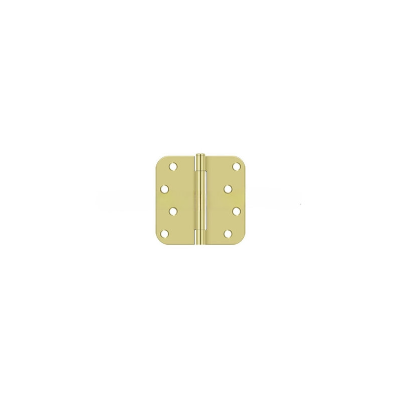 Deltana S44R5N15 4"x 4"x 5/8" Radius Hinge in Brushed Nickel, Polished Brass
