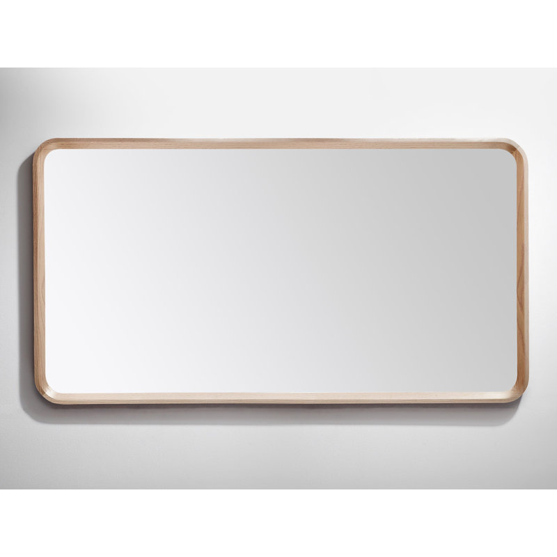 Miroir plat Aliyani, Chêne blanchi, 29,5 po x 55 po