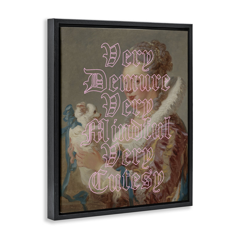 Cadre flottant Trendy Demure & Mindful Classic, design par Lil 'Rue, H 31 po x l 25 po, Cadre flottant noir de jais