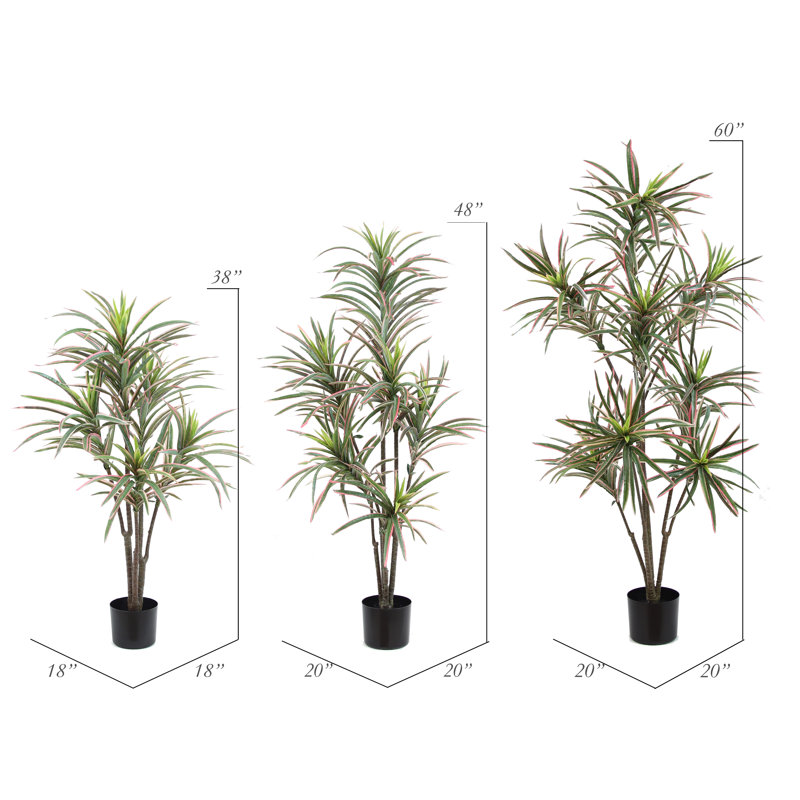 Dracaena artificiel en pot, H 48 po x l 26 po x P 20 po