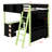 Wood Loft Bed With Desk, Ample Storage Space And Light-2029505963