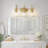 Twilight 3 Lights Plug-in Armed Sconce Brushed Gold Finish Clear Glass Shade for Bathroom