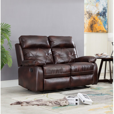 Swaney 56'' Faux Leather Reclining Loveseat