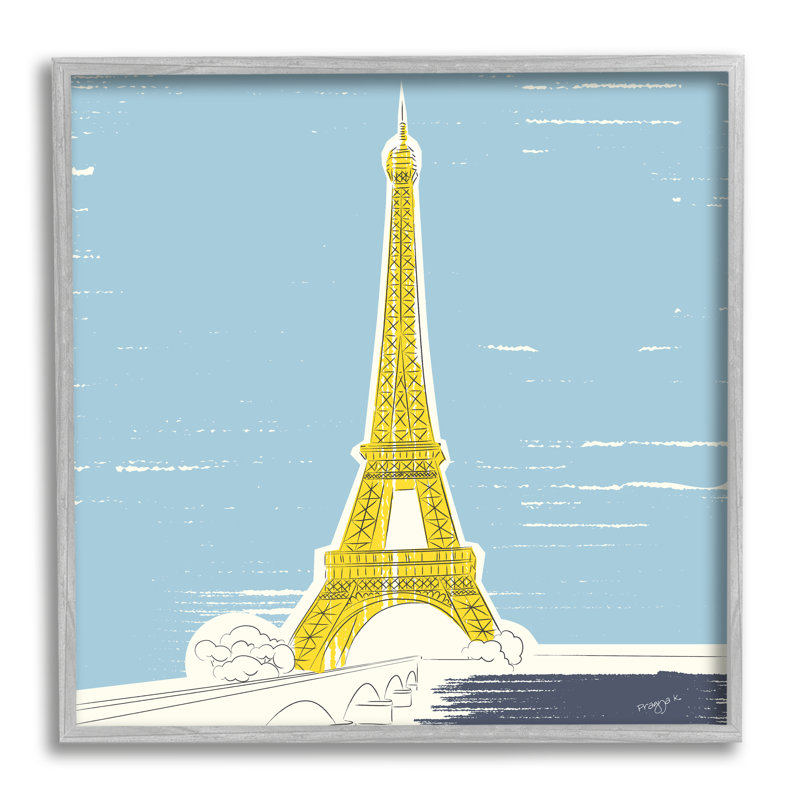 Architecture de la Tour Eiffel, H 24 po x l 24 po x P 1,5 po, Estampe numérique Farmhouse