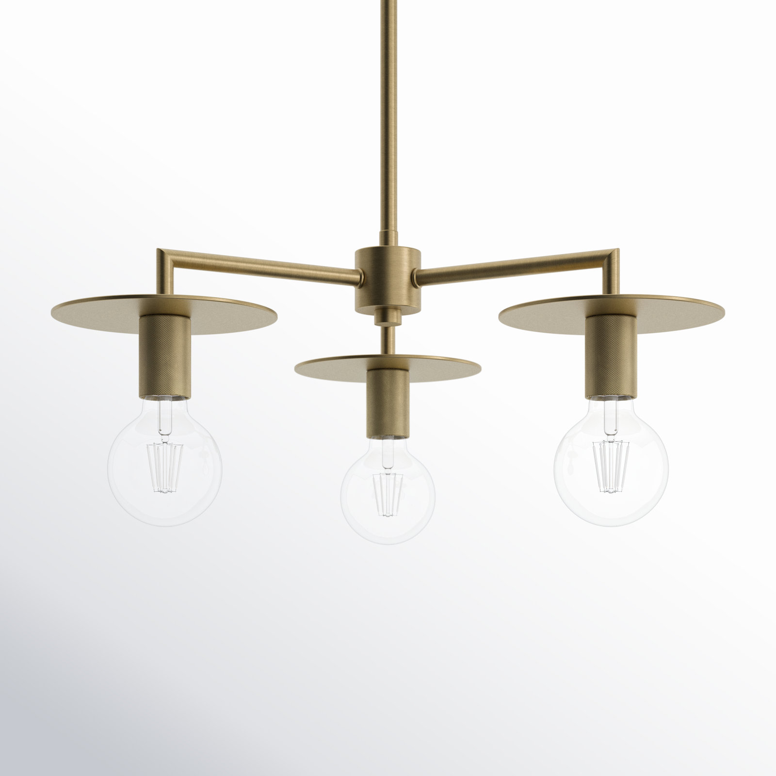 Sawvel 3 - Light Dimmable Sputnik Chandelier, Vintage Brass