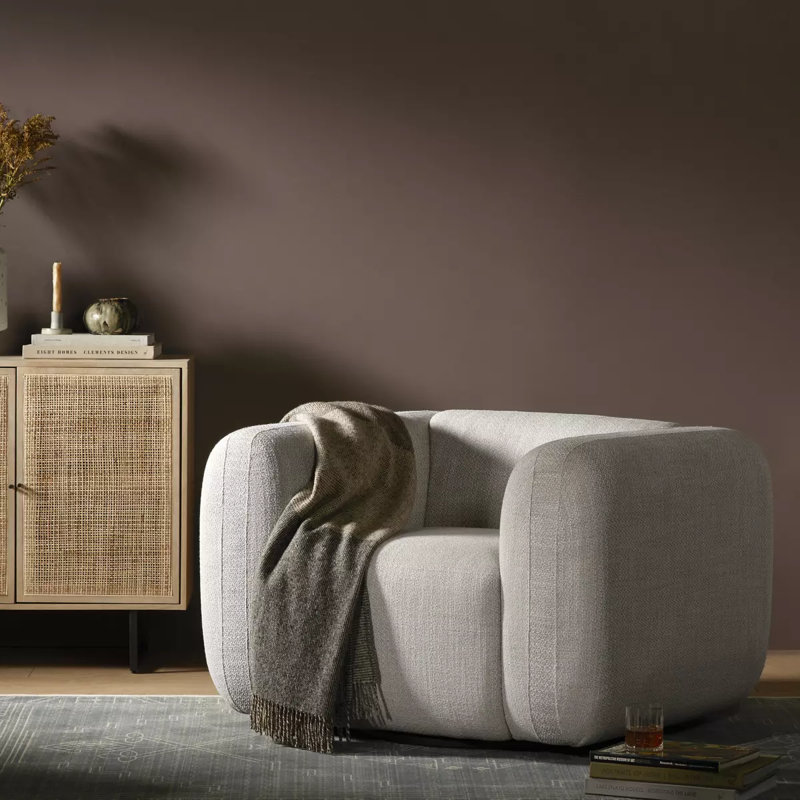 Lainey Upholstered Swivel Armchair, Gibson Wheat
