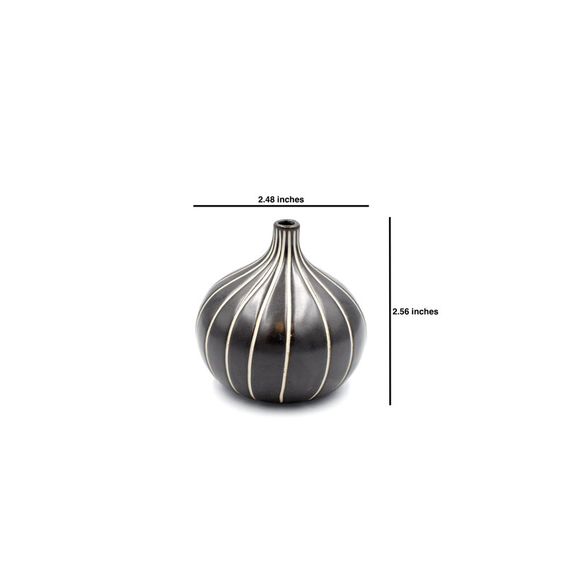 Ava-Grace Handmade Table Vase, 2.6" H x 2.5" W x 2.5" D