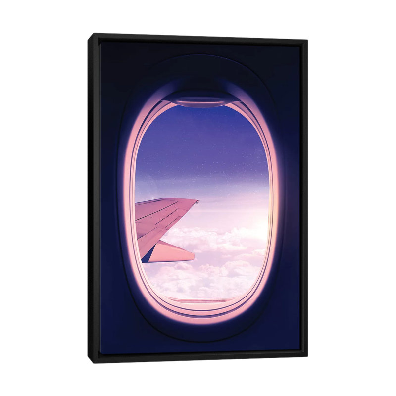 « travel the world »-impression Nicklas Gustafsson, H 26 po x l 18 po x P 1,5 po, Toile avec cadre noir, Pas de tapis