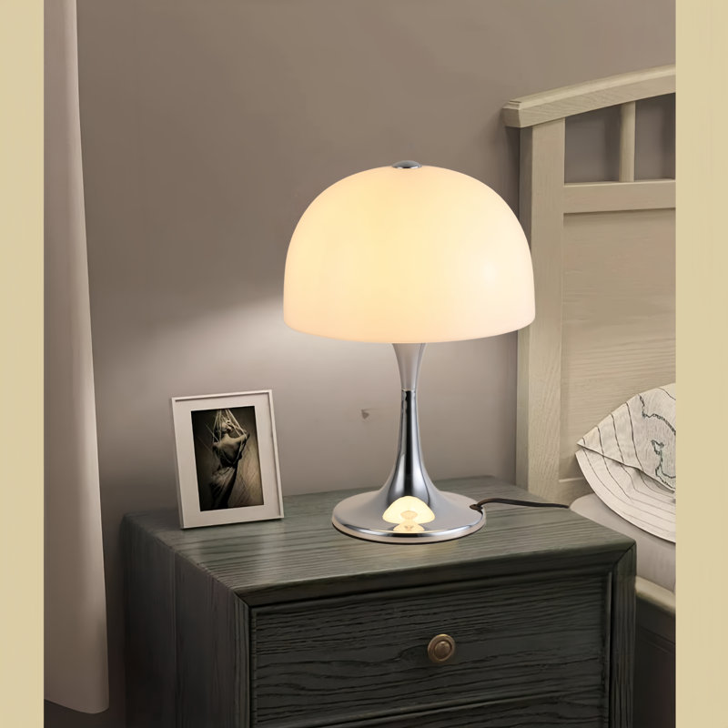 Modern Sleek Chrome Base Mushroom 3-light G9 End Table Lamp For Bedroom