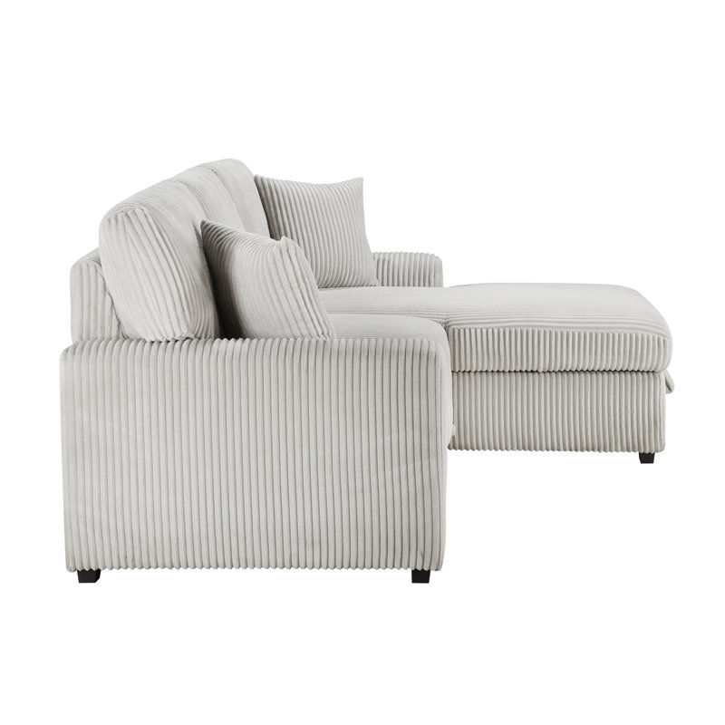 Canapé modulaire faisant face à la droite avec lit escamotable et rangement Leyton, Orienté à droite