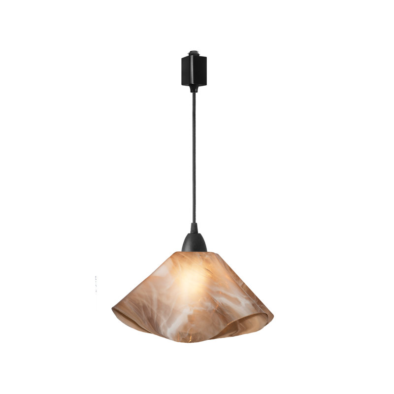 Luminaire suspendu Dale, Grand, Noir, Beige champagne, brun clair et blanc