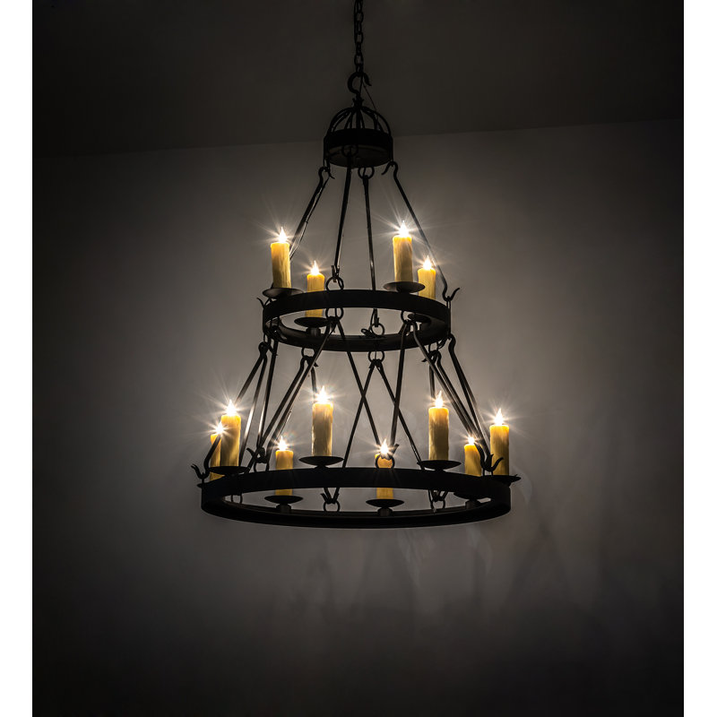 Lustre 12 lumières à deux niveaux Ahmyah