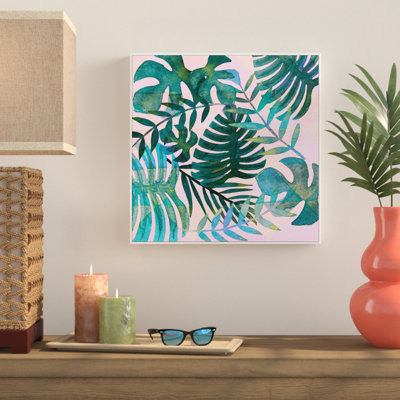 «Banana Leaves in Blush», reproduction de peinture acrylique sur toile