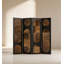 Paravent de chambre à coucher de style Mid-Century rectangulaire avec cadre en cèdre et panneaux de toile-1000119404-1000119407