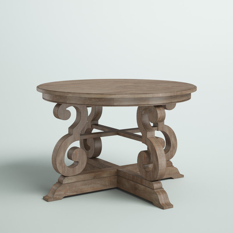 Bowers Round with Solid Wood Base Dining Table, 30" H x 48" L x 48" W