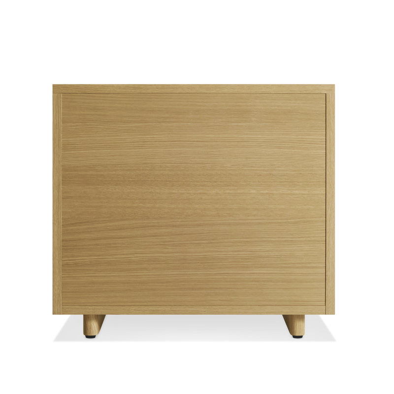 Murmur 2 - Drawer Solid Wood Nightstand, White Oak