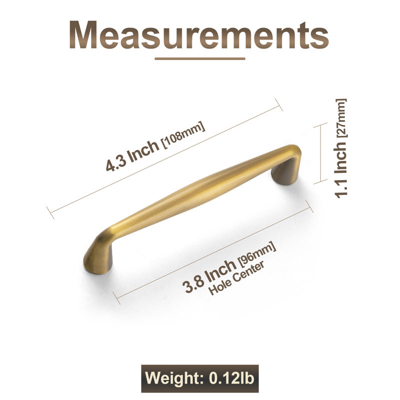 3 3/4" Center Bar Pull Multipack, 3 3/4", Brushed Brass Bronze