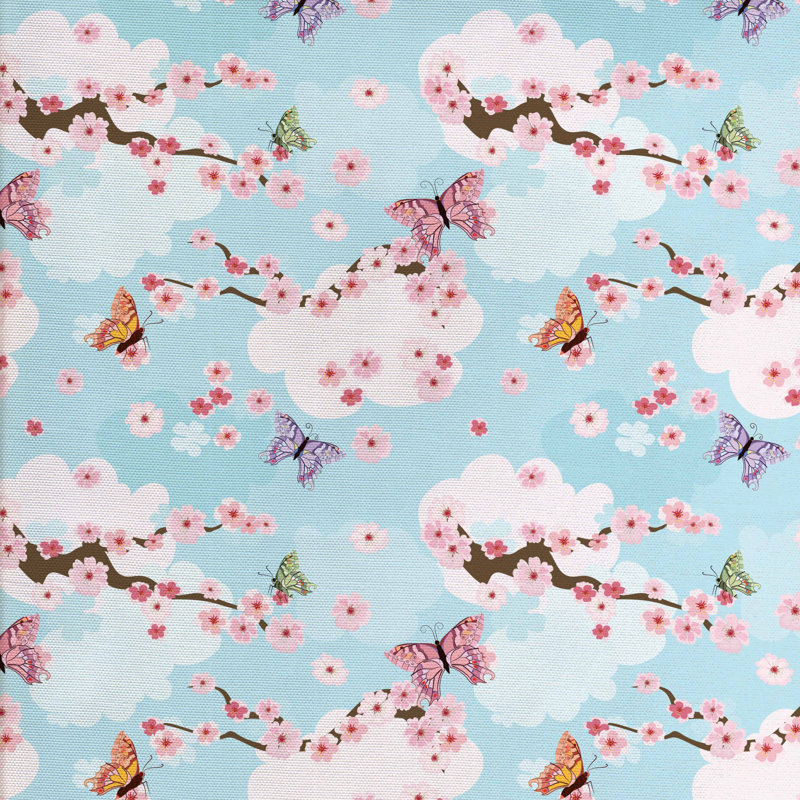 Tissu en fleur de cerise, l 58 po x L 180 po