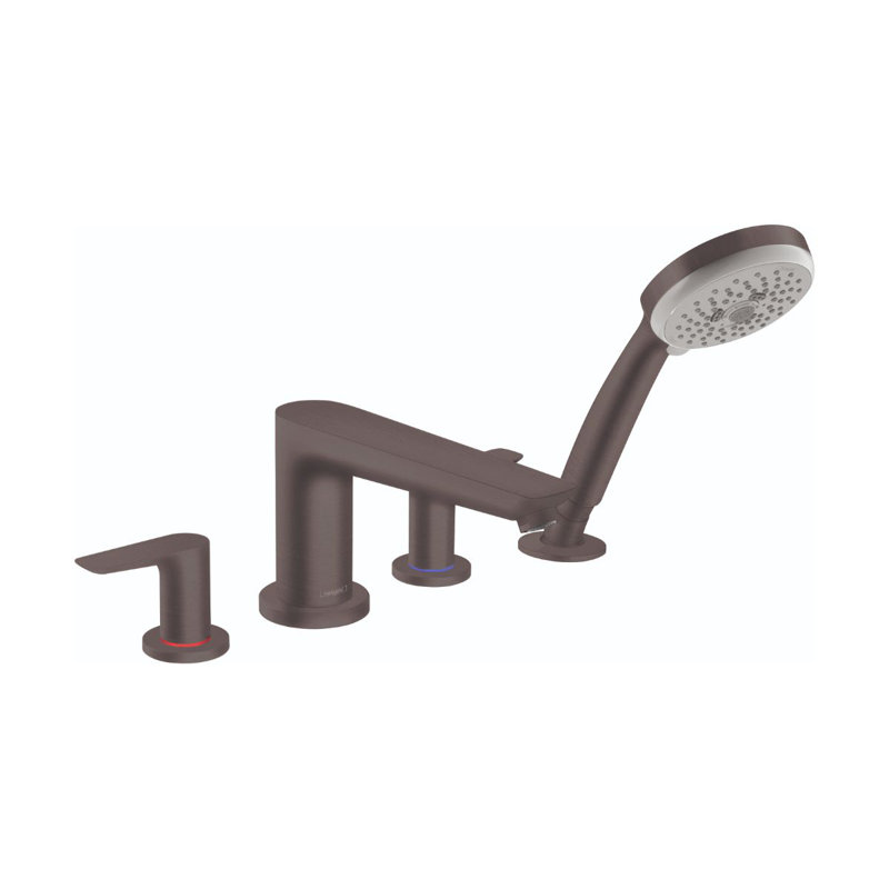 71744701 Robinet de baignoire romaine à fixation sur comptoir à deux poignées Talis E, Chrome poli noir