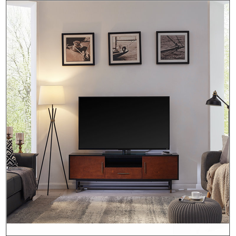 Blynn Midcentury Modern Media Console Stable support, multi-functional design