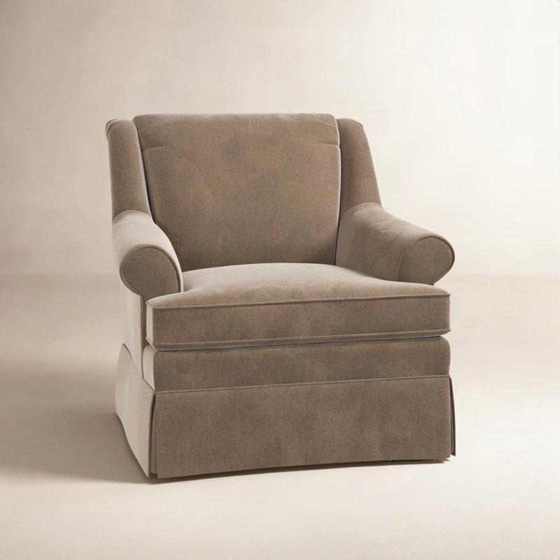 Fauteuil Eliana, Velours performance brun tweed 8, Non