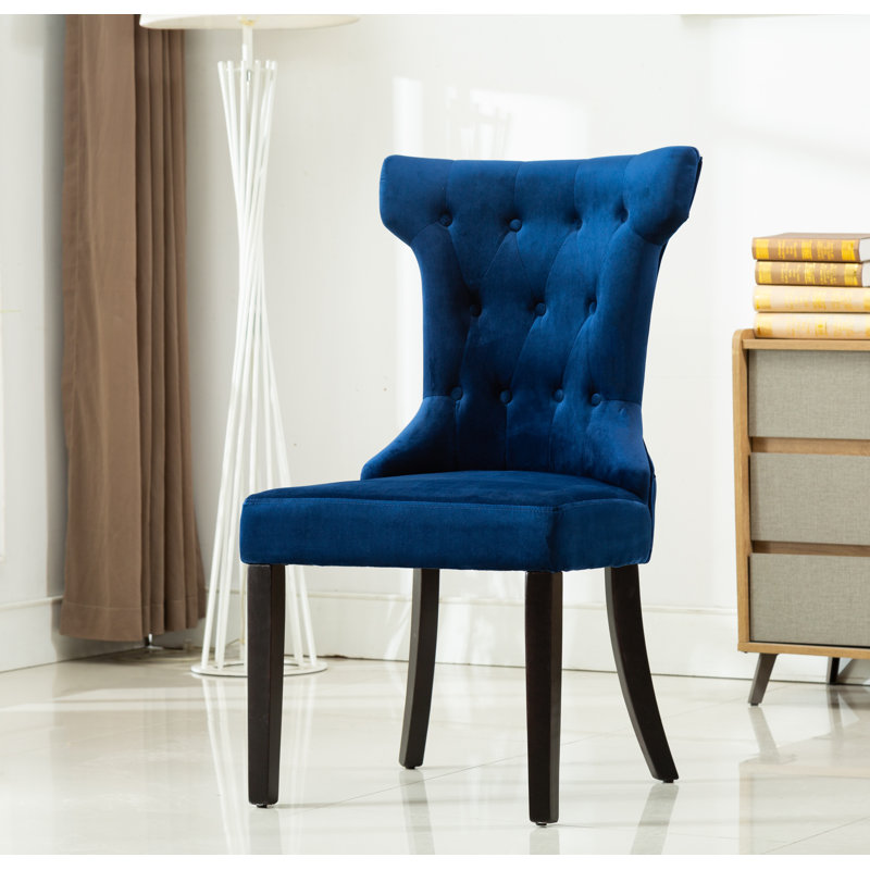 Chaise d'appoint Milena, Microfibre / microsuède bleu