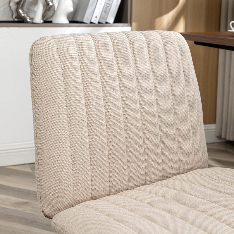 Chaise de bureau pivotante en tissu, Beige